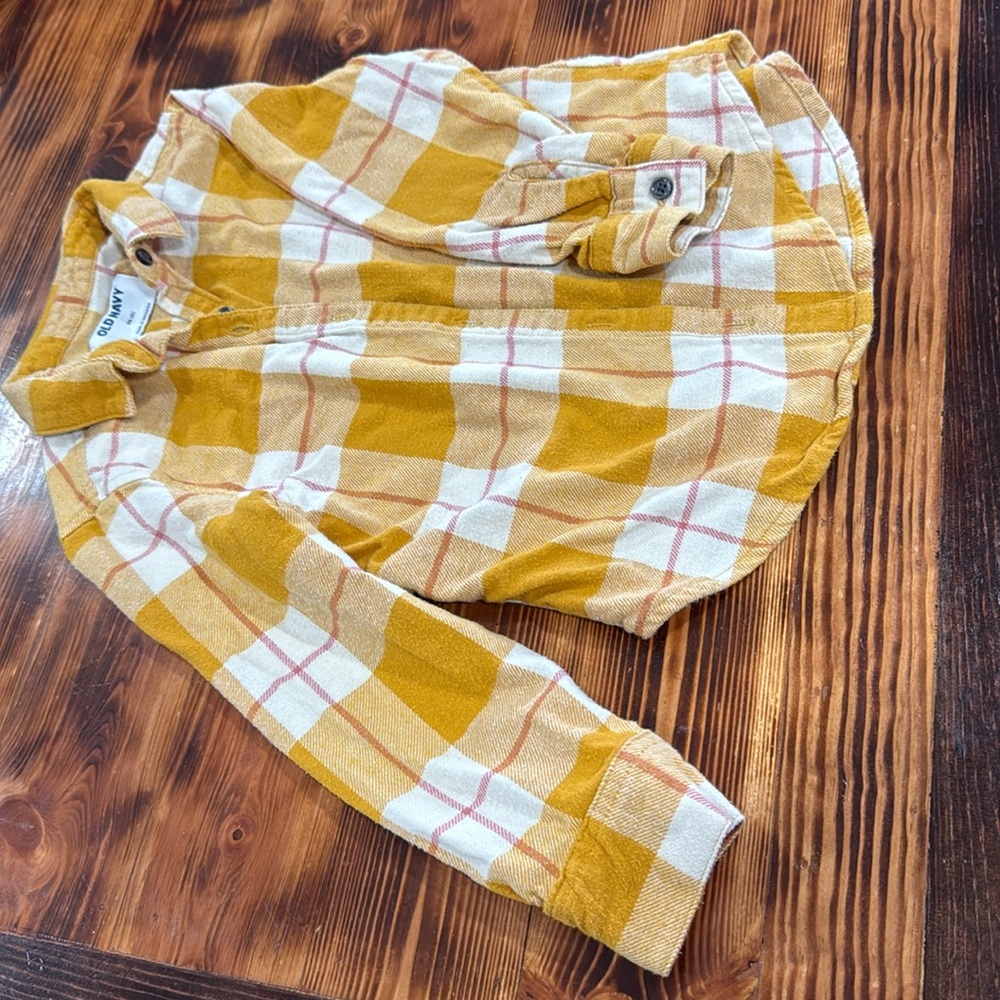 Old Navy Kids Yellow Plaid Shirt